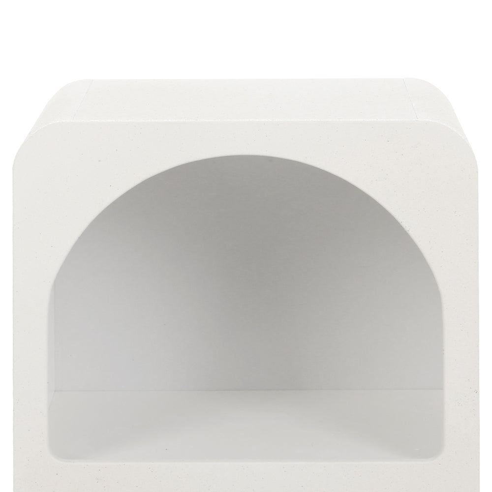 Arched Bedside Table – White – 40 cm
