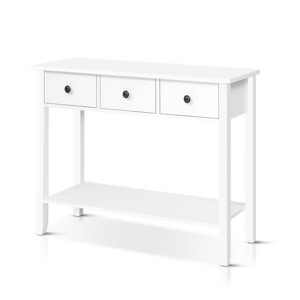 Meridian Console Table – White – 3 Drawers