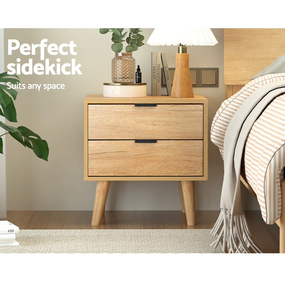 Seren Bedside Table – Pine – 2 Drawers