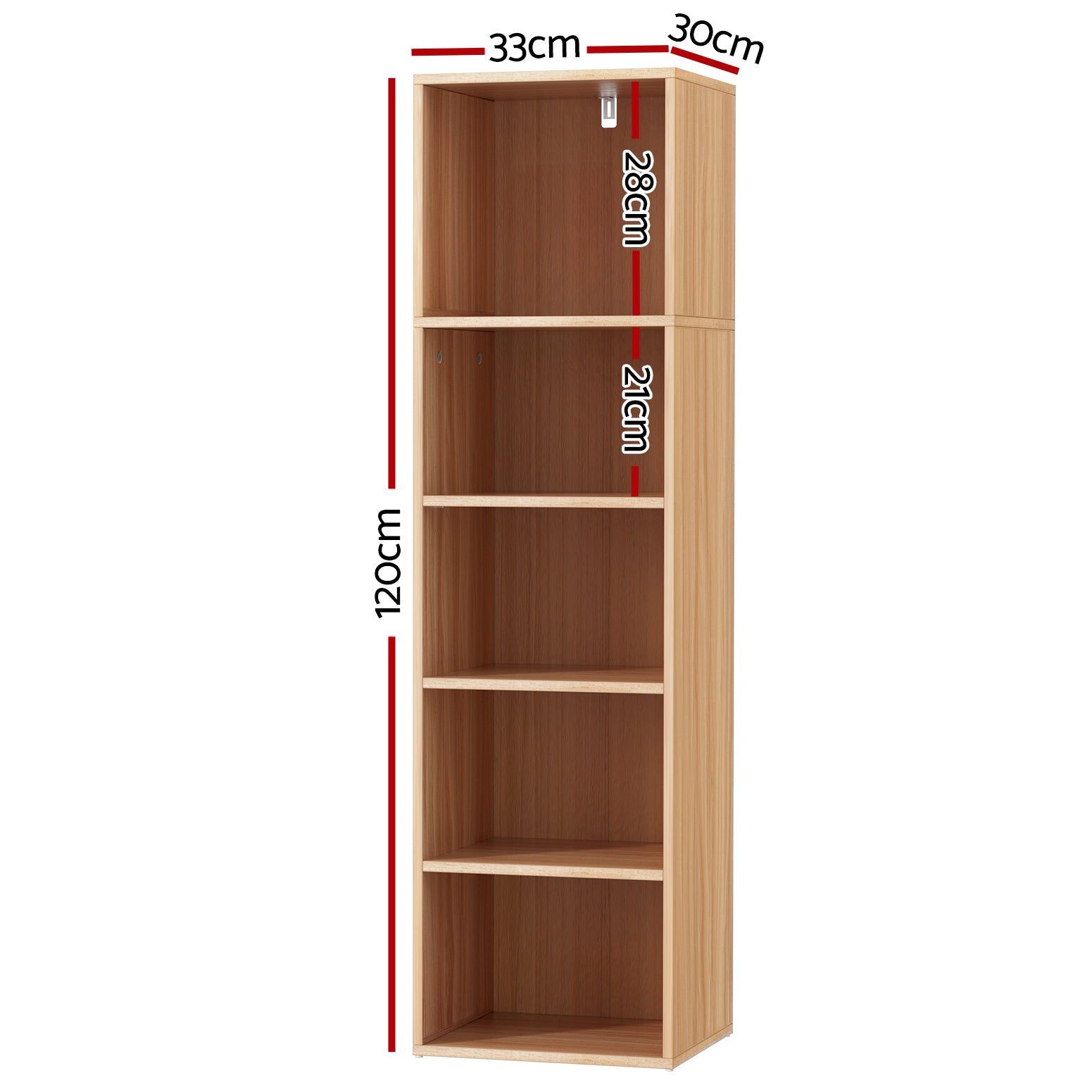 Milo Bookshelf – Pine – 5 Tiers