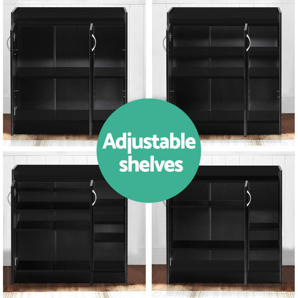 Kepler 2-Door Shoe Cabinet – Black – Medium