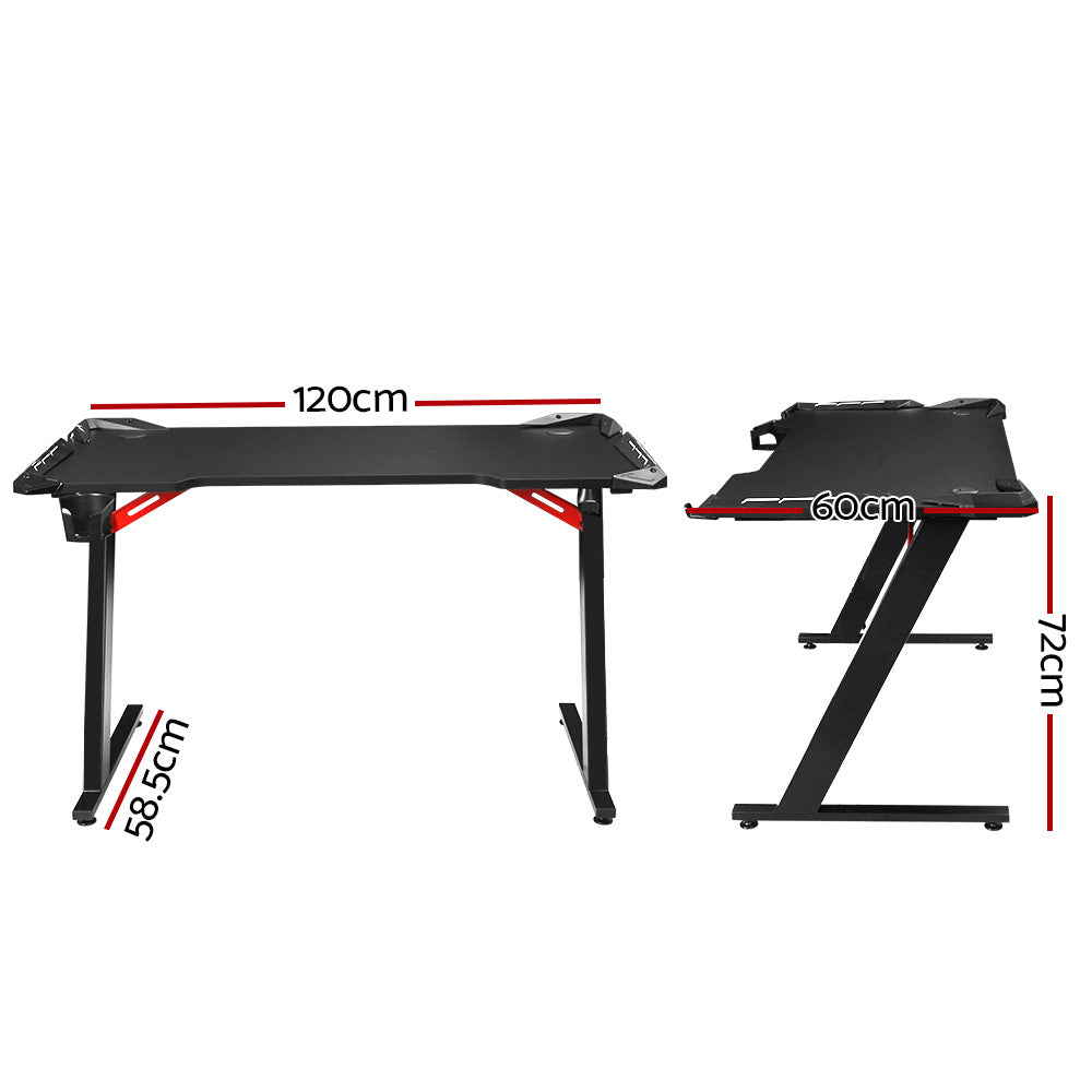 Apex Gaming Desk with RGB LED – Black – 120 cm