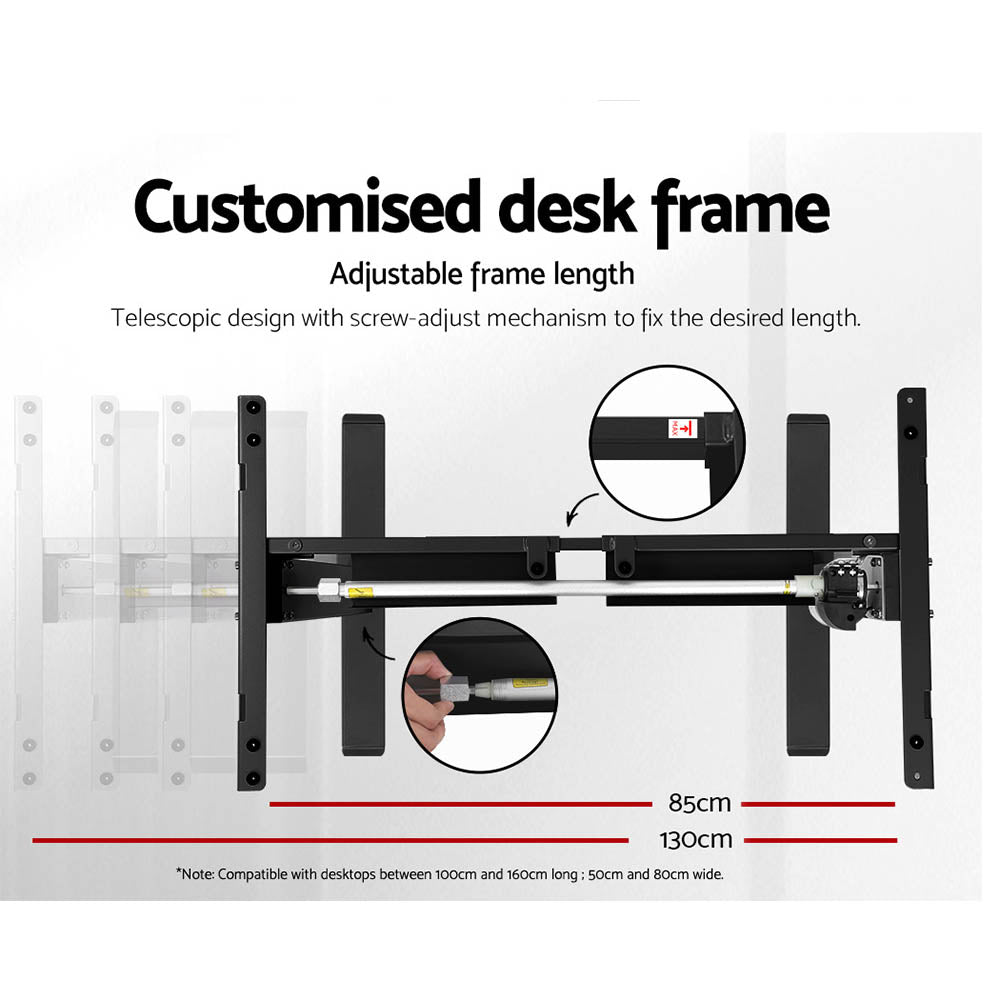 Veron Electric Sit Stand Desk – Brown – 140 cm