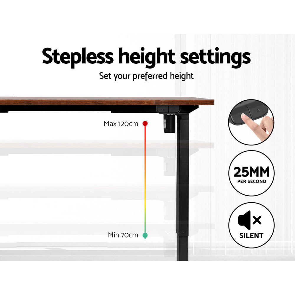 Veron Electric Sit Stand Desk – Brown – 140 cm
