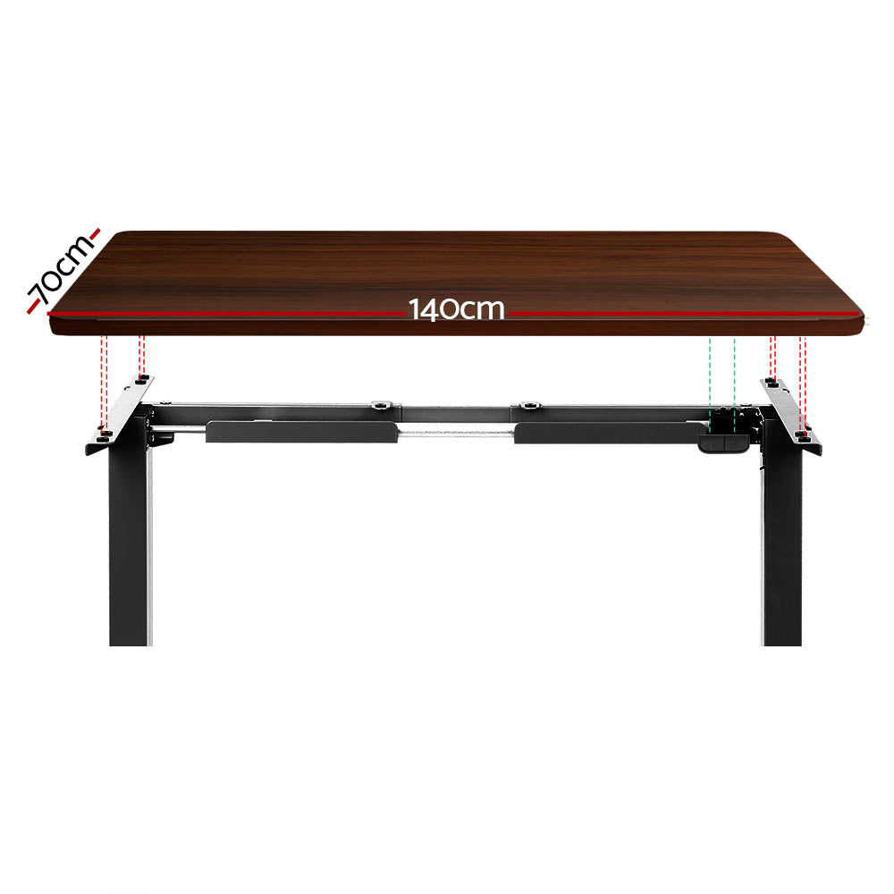 Veron Electric Sit Stand Desk – Brown – 140 cm
