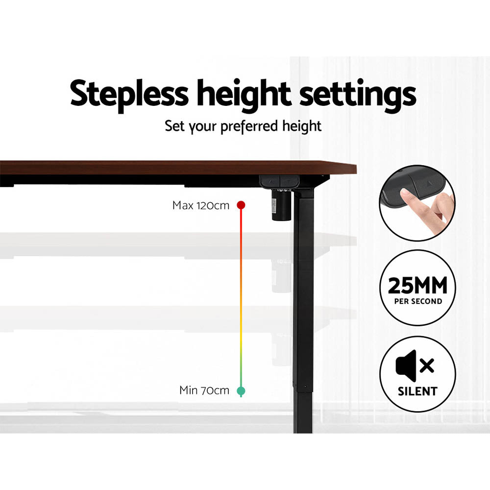 Veron Electric Sit Stand Desk – Brown – 140 cm