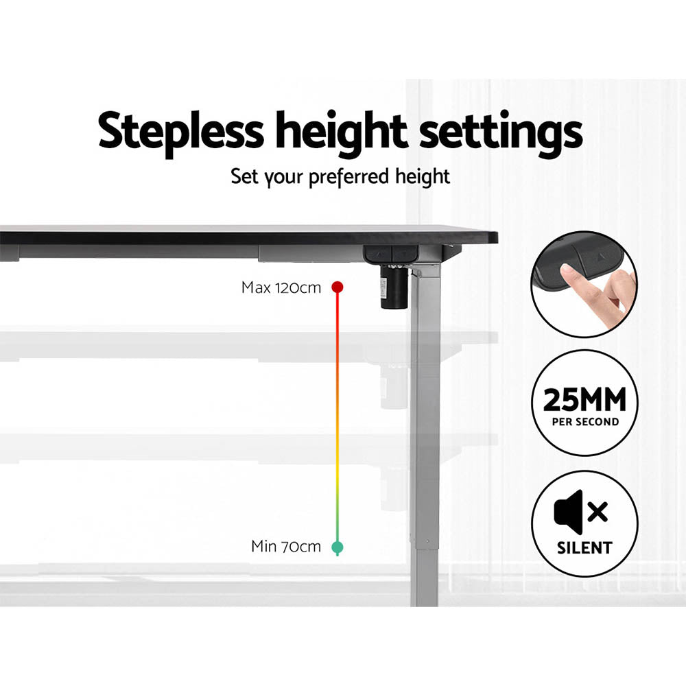 Veron Electric Sit Stand Desk – Black – 140 cm