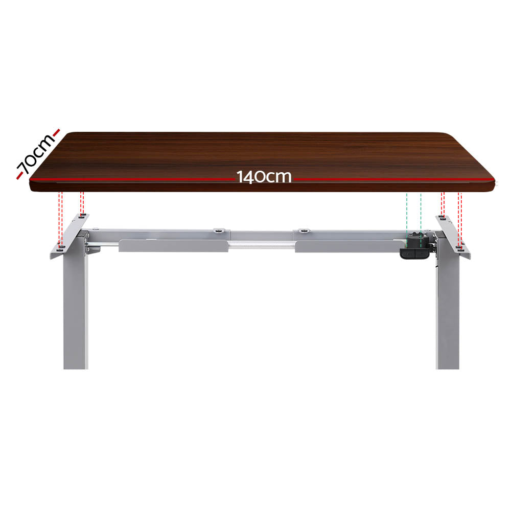 Veron Electric Sit Stand Desk – Brown – 140 cm