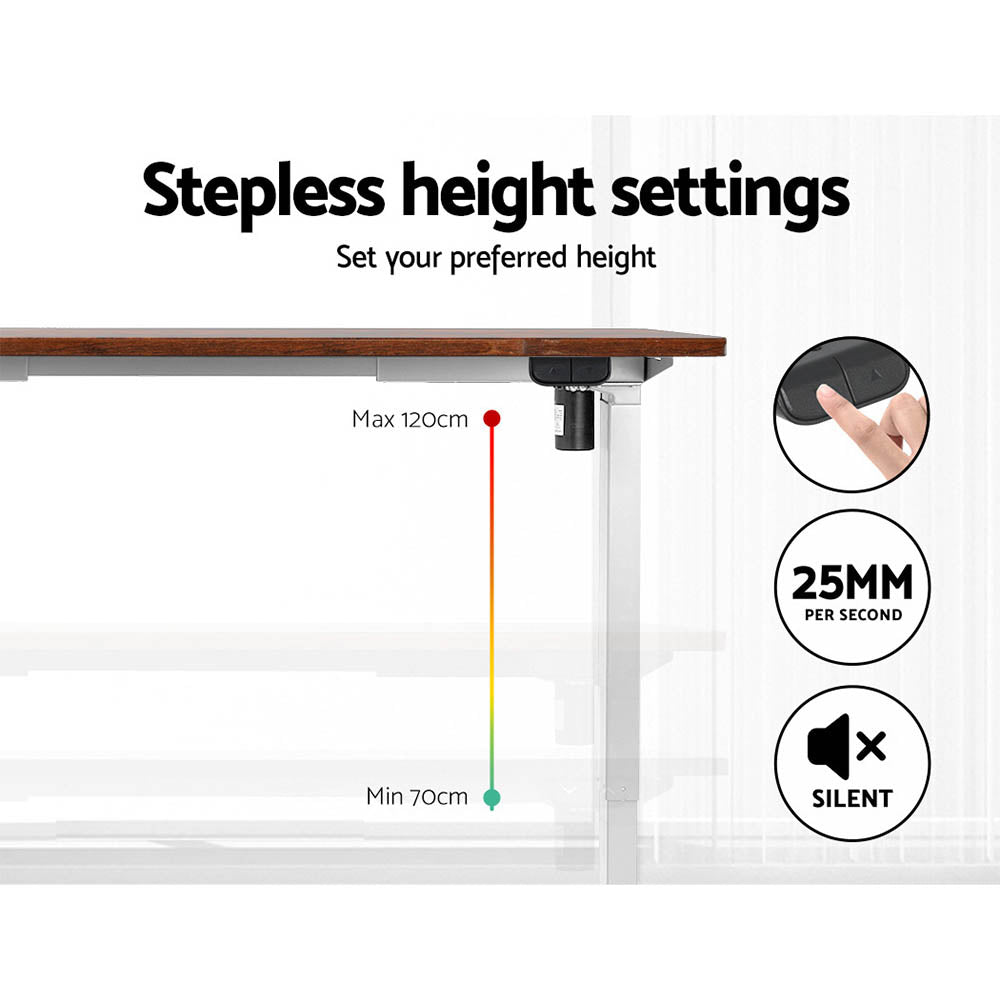 Halston Electric Sit Stand Desk – Brown / Wood – 120 cm