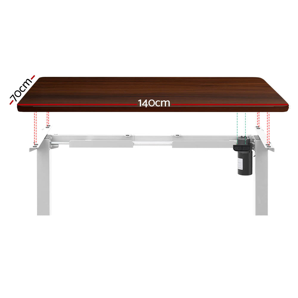 Precision Electric Standing Desk – Walnut – 140 cm