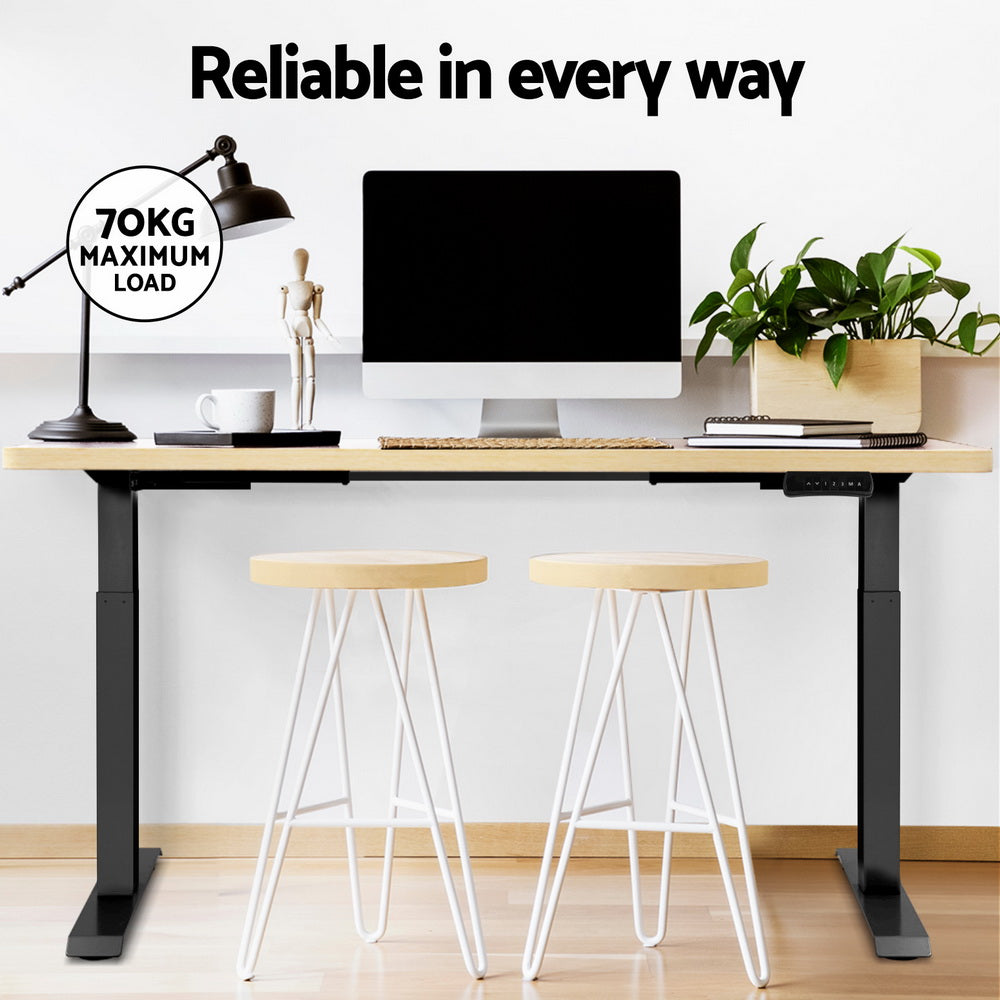 Hadron Electric Sit Stand Desk – White Oak – 140 cm