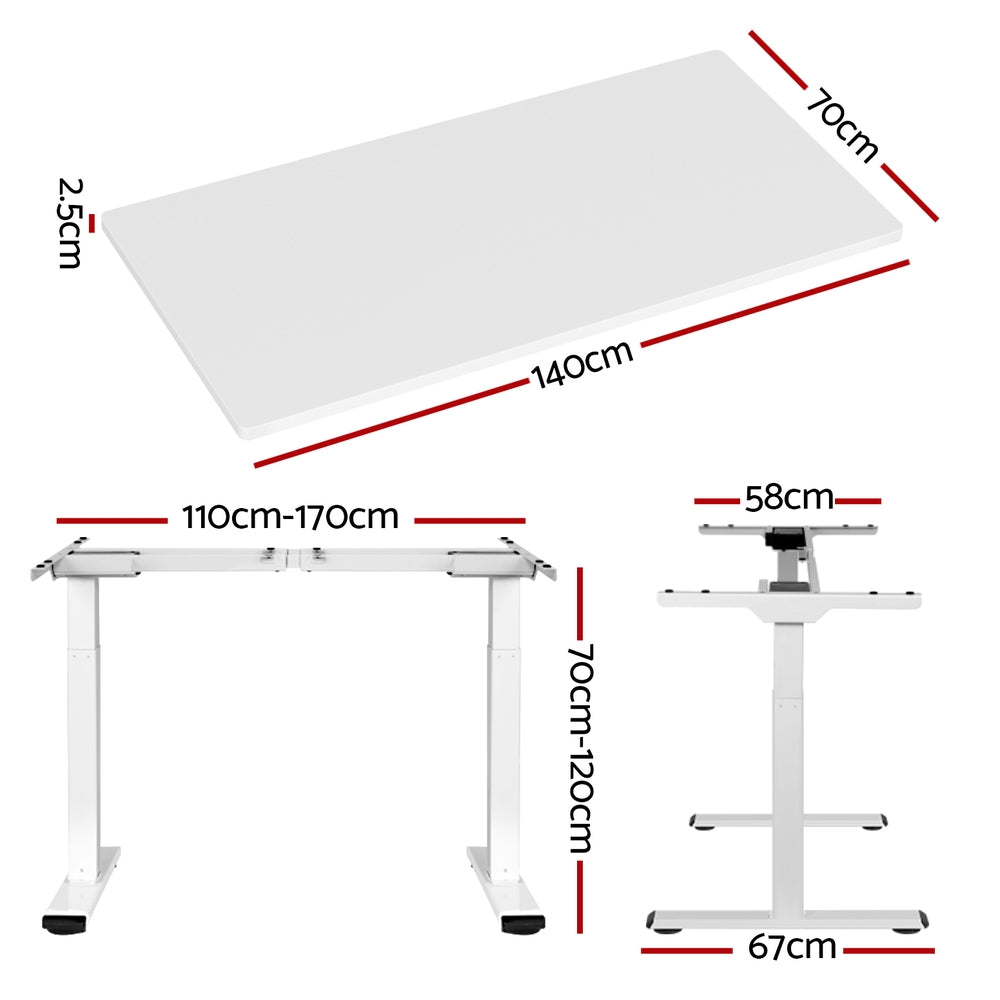 Altitude Electric Sit Stand Desk – White – 140 cm