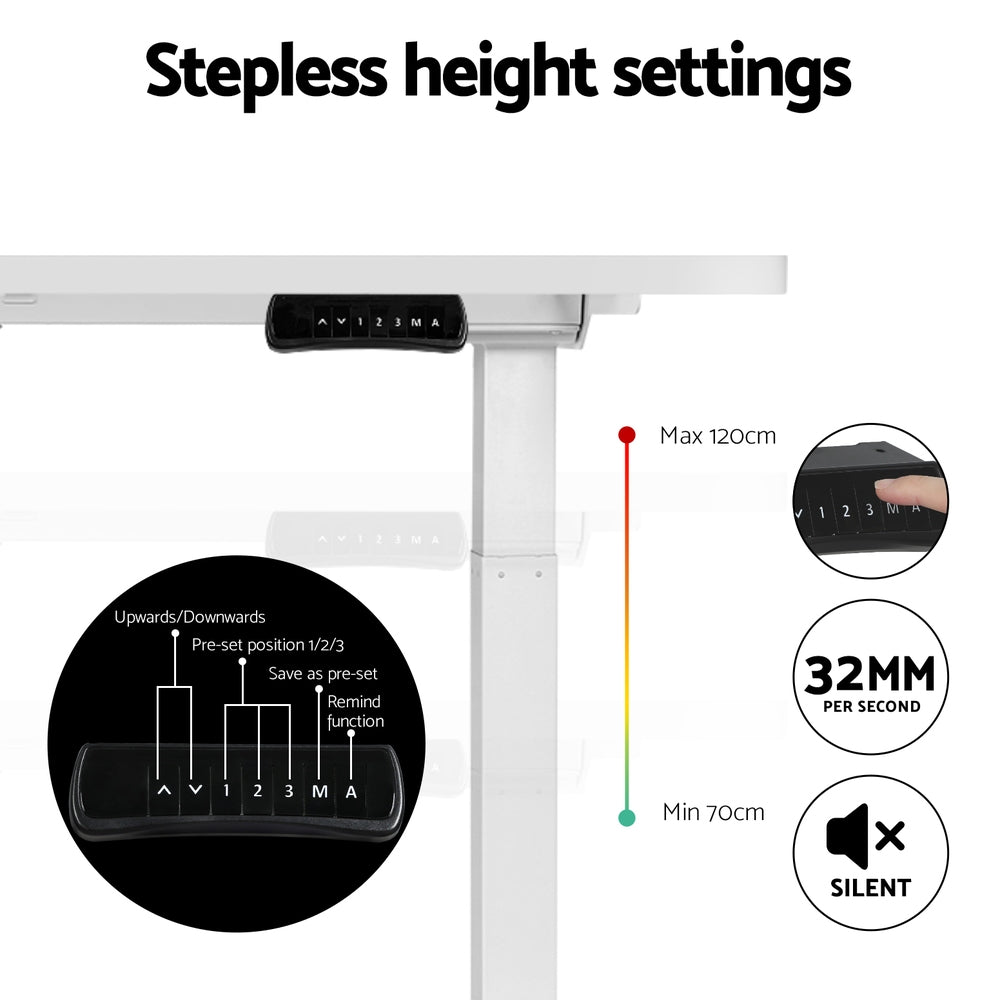 Altitude Electric Sit Stand Desk – White – 140 cm