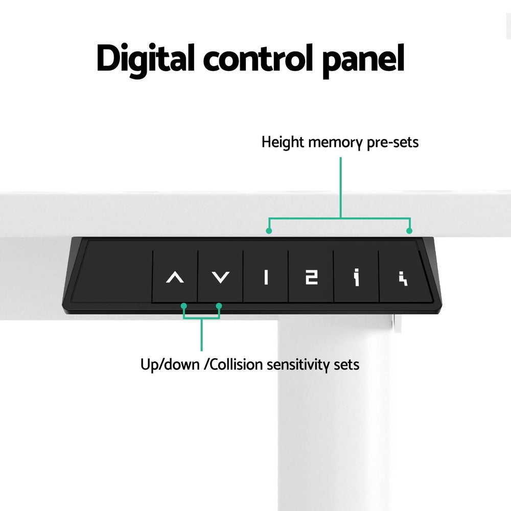Valdris Electric Sit Stand Desk – White – 140 cm