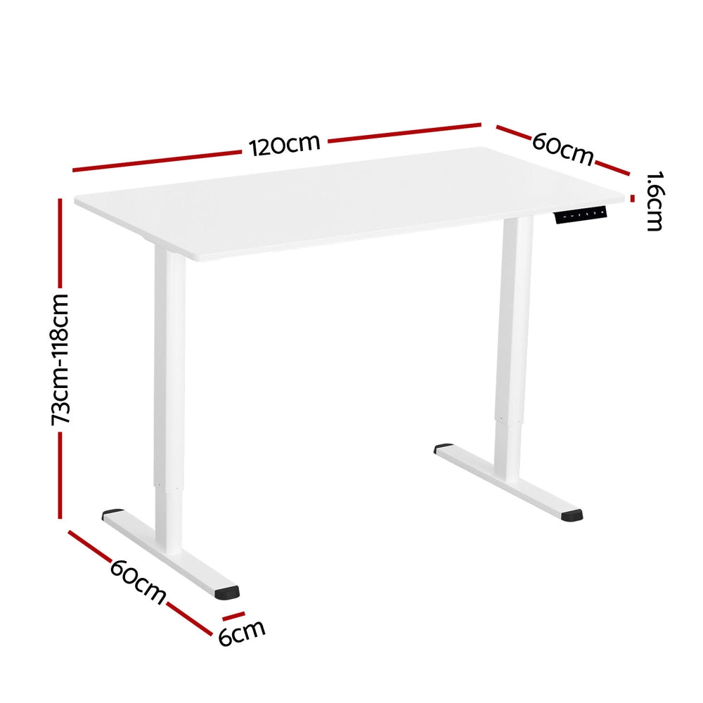 Flux Electric Standing Desk – White – 120 cm