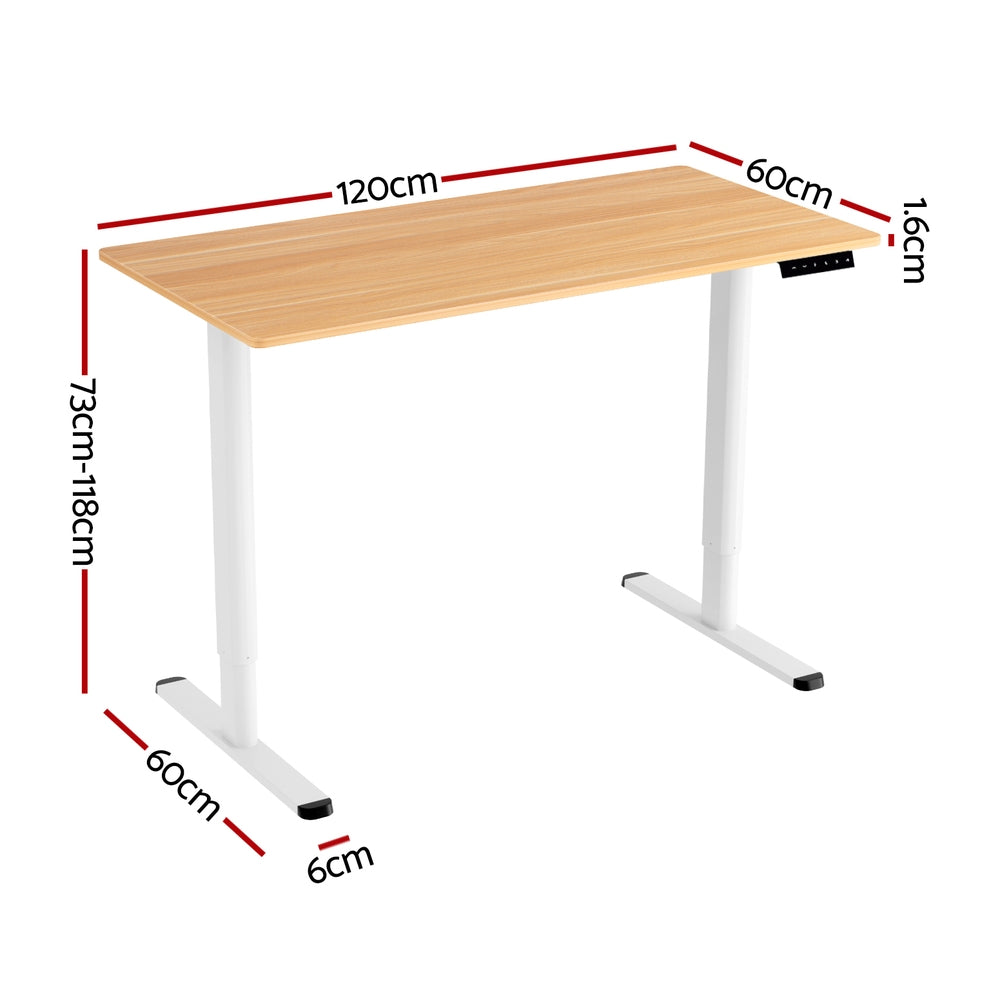 Nova Electric Standing Desk – White – 120cm