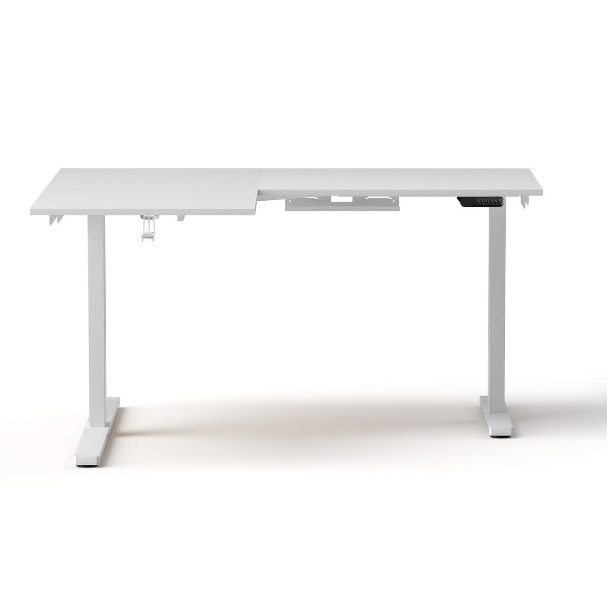 Haven L-Shape Electric Standing Desk – White – 140 x 110 cm