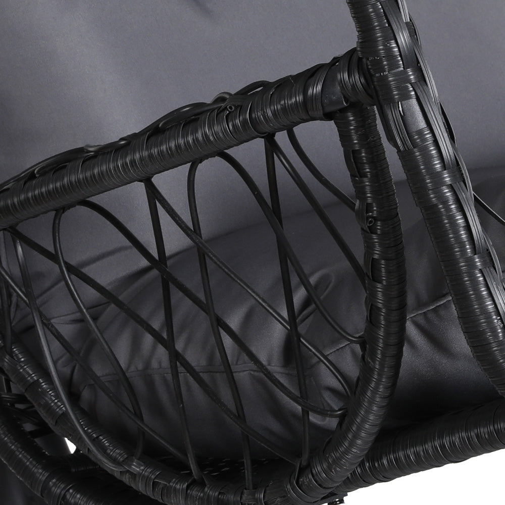 Cocoon Hanging Egg Swing Chair – Black – With Stand