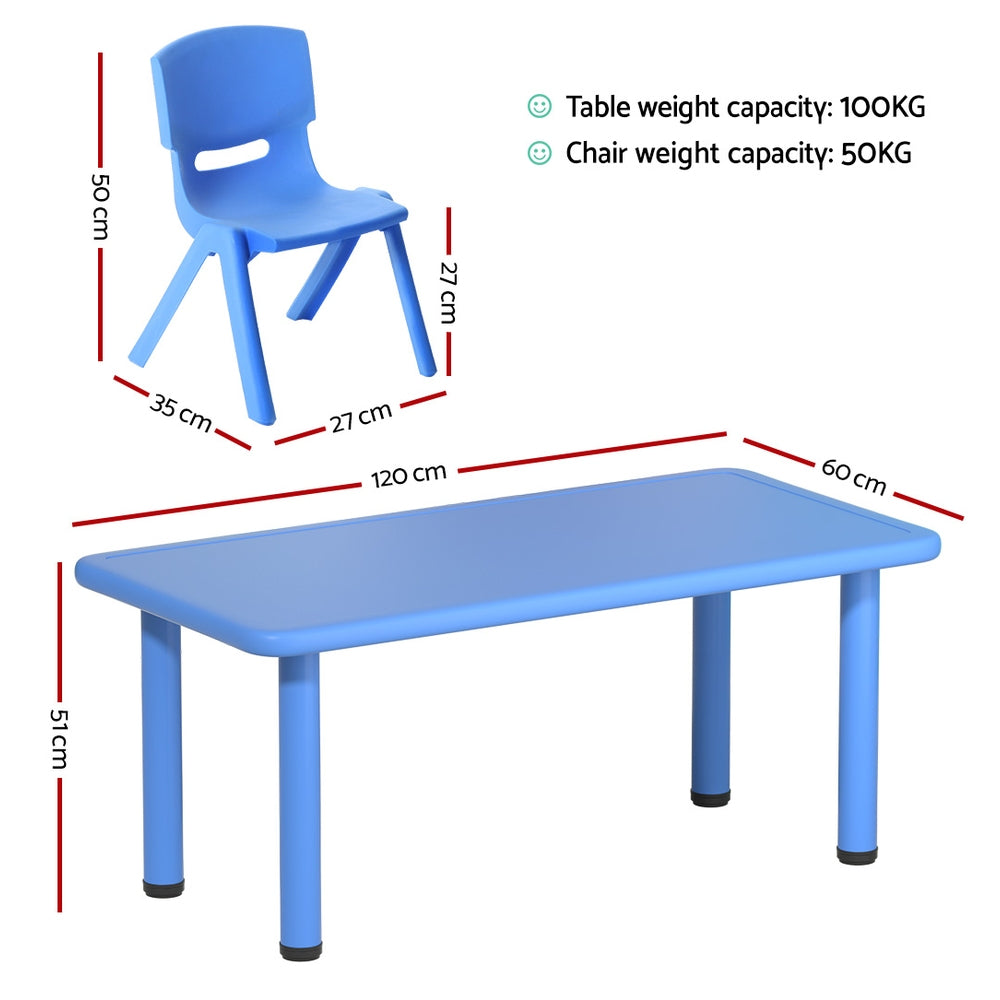 Meridian Kids Table and Chair Set – Blue – Set of 9
