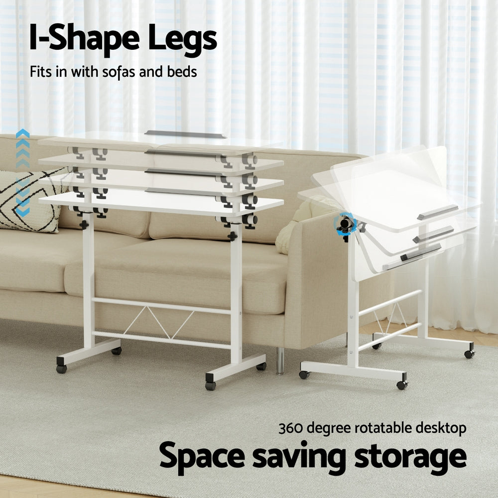 Flexano Adjustable Laptop Desk Table – White – 80cm