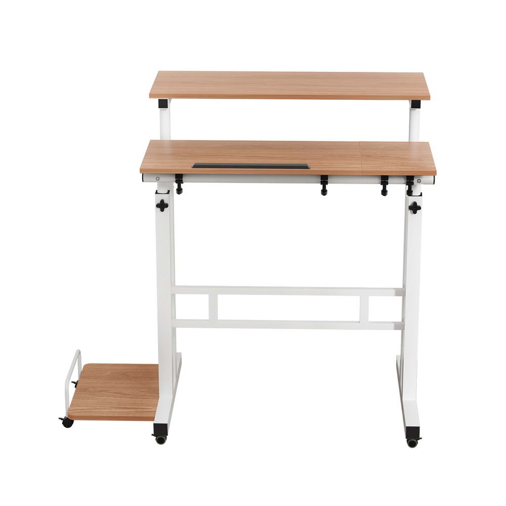 Sterling Mobile Twin Laptop Desk – Brown – 80 cm