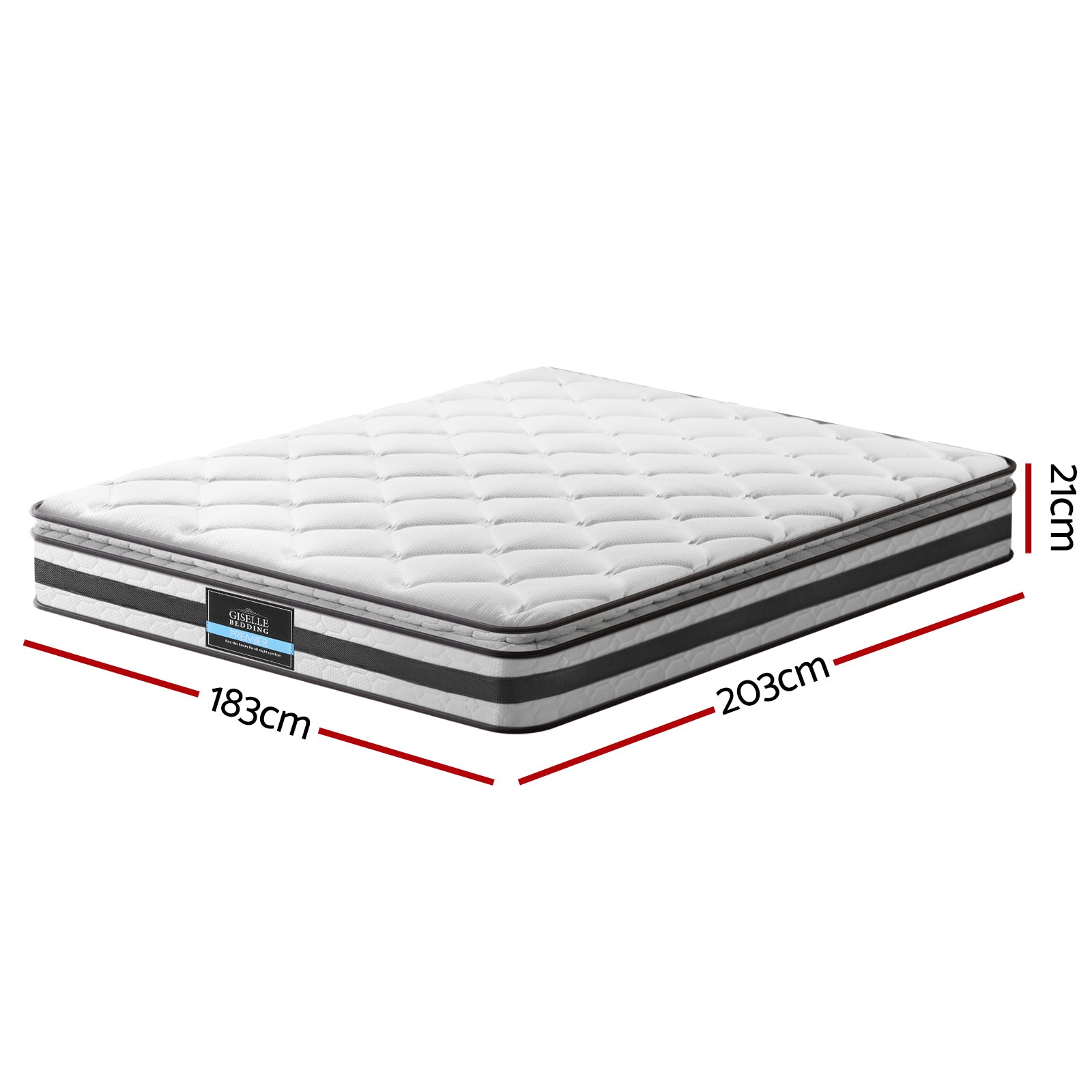 Normay Pillow Top Mattress – White – King