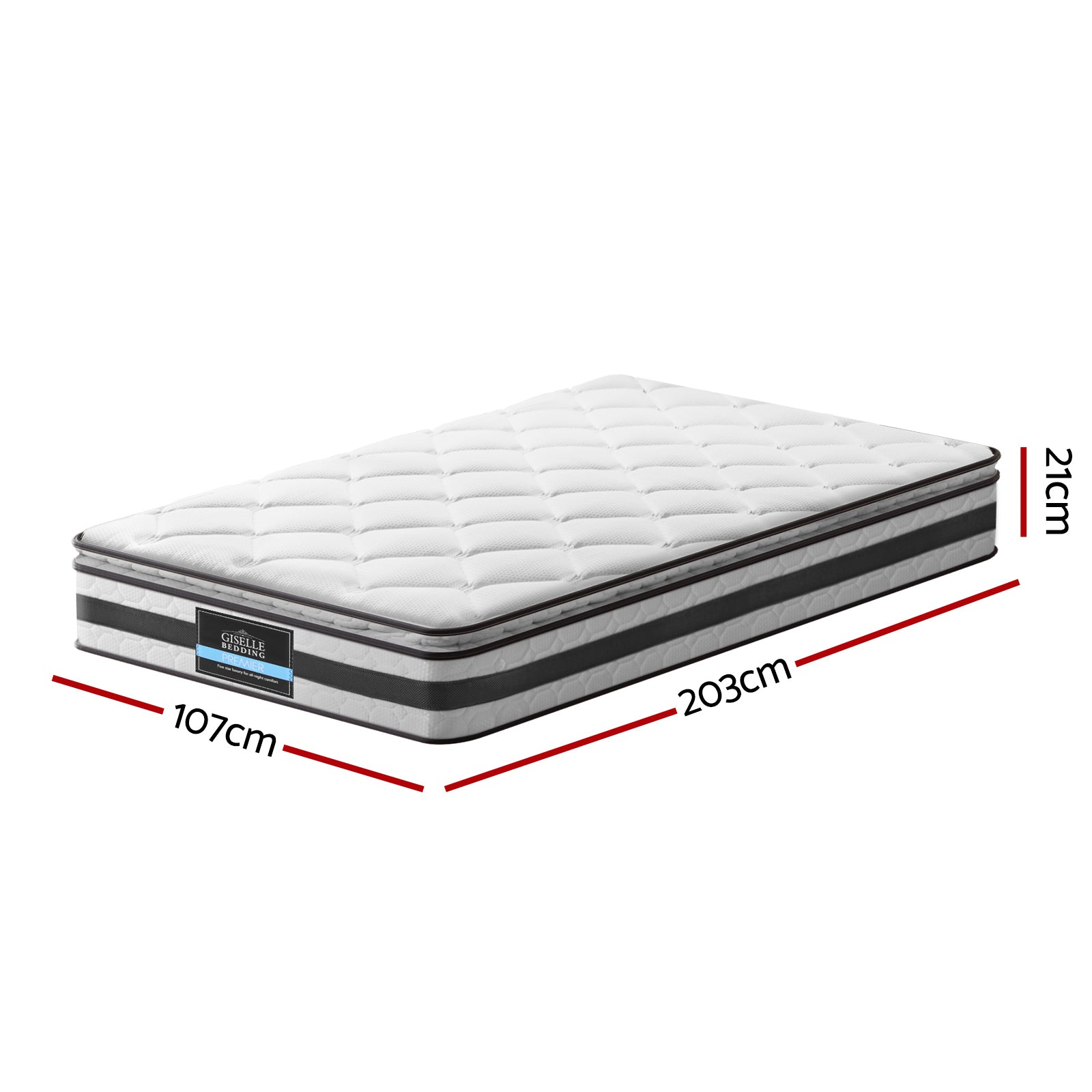 Normay Pillow Top Mattress – White – King Single
