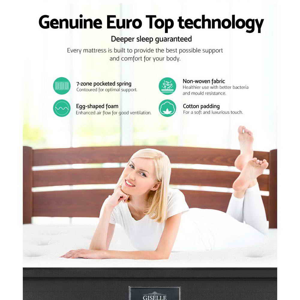 Luxor Euro Top Queen Mattress – White – 34 cm