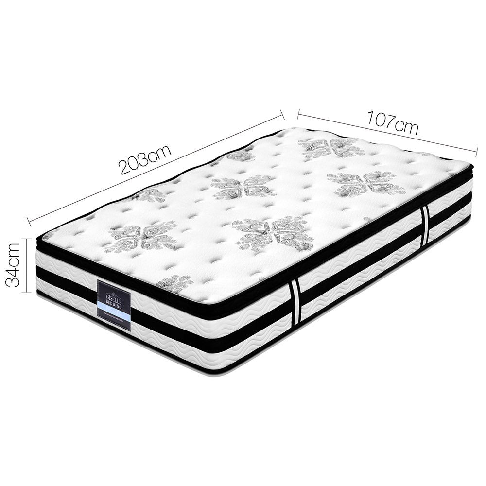 Halston Euro Top Pocket Spring Mattress – White – King Single