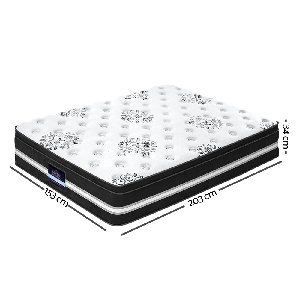 Donegal Cool Gel Memory Foam Euro Top Mattress – White – Queen