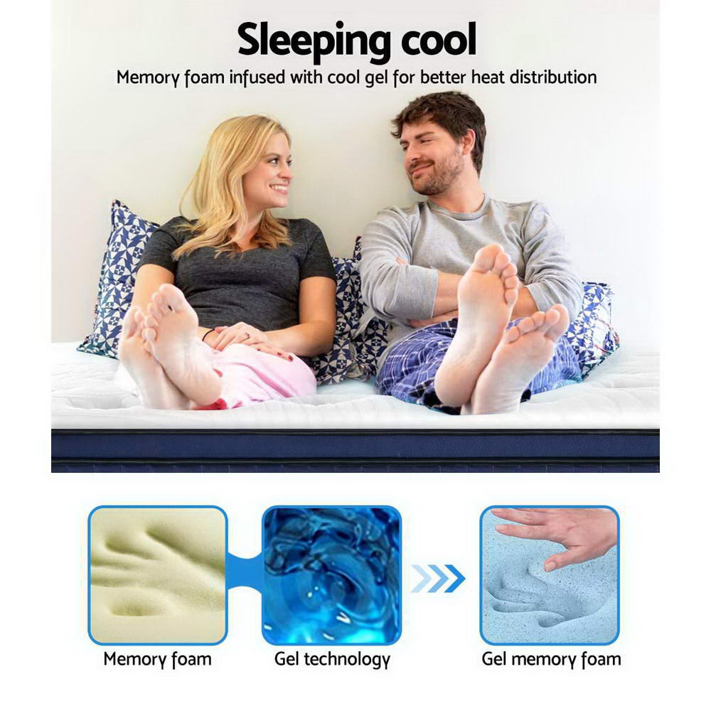 Meridian Cool Gel Memory Foam Euro Top Mattress – White – Double