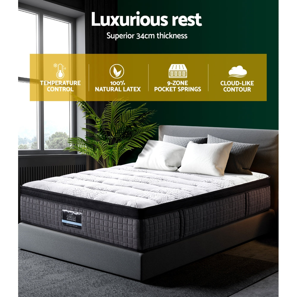 Evander Latex Foam Euro Top Mattress – White – King Single