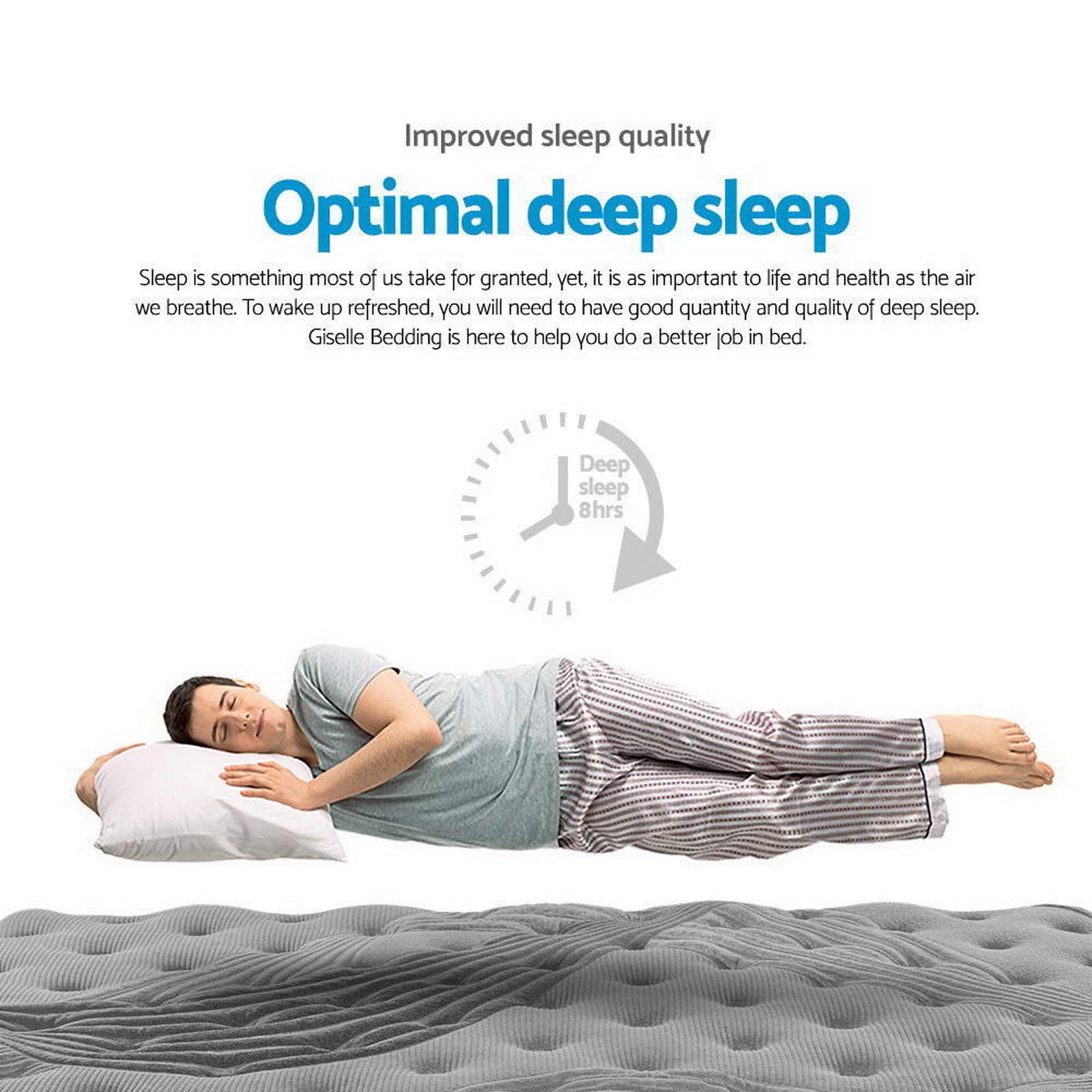 Nara Bamboo Charcoal Euro Top Mattress – White – Queen
