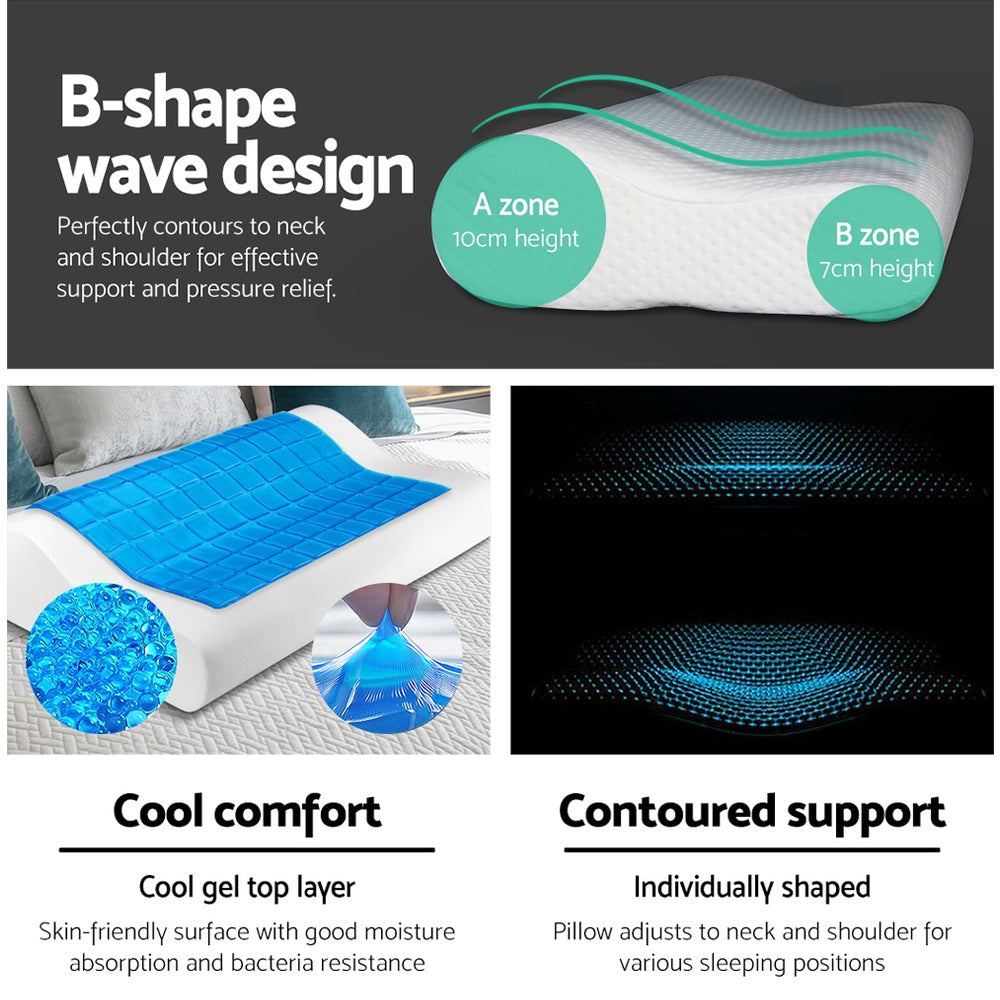 Arctic Contour Cool Gel Pillows – White – Twin Pack