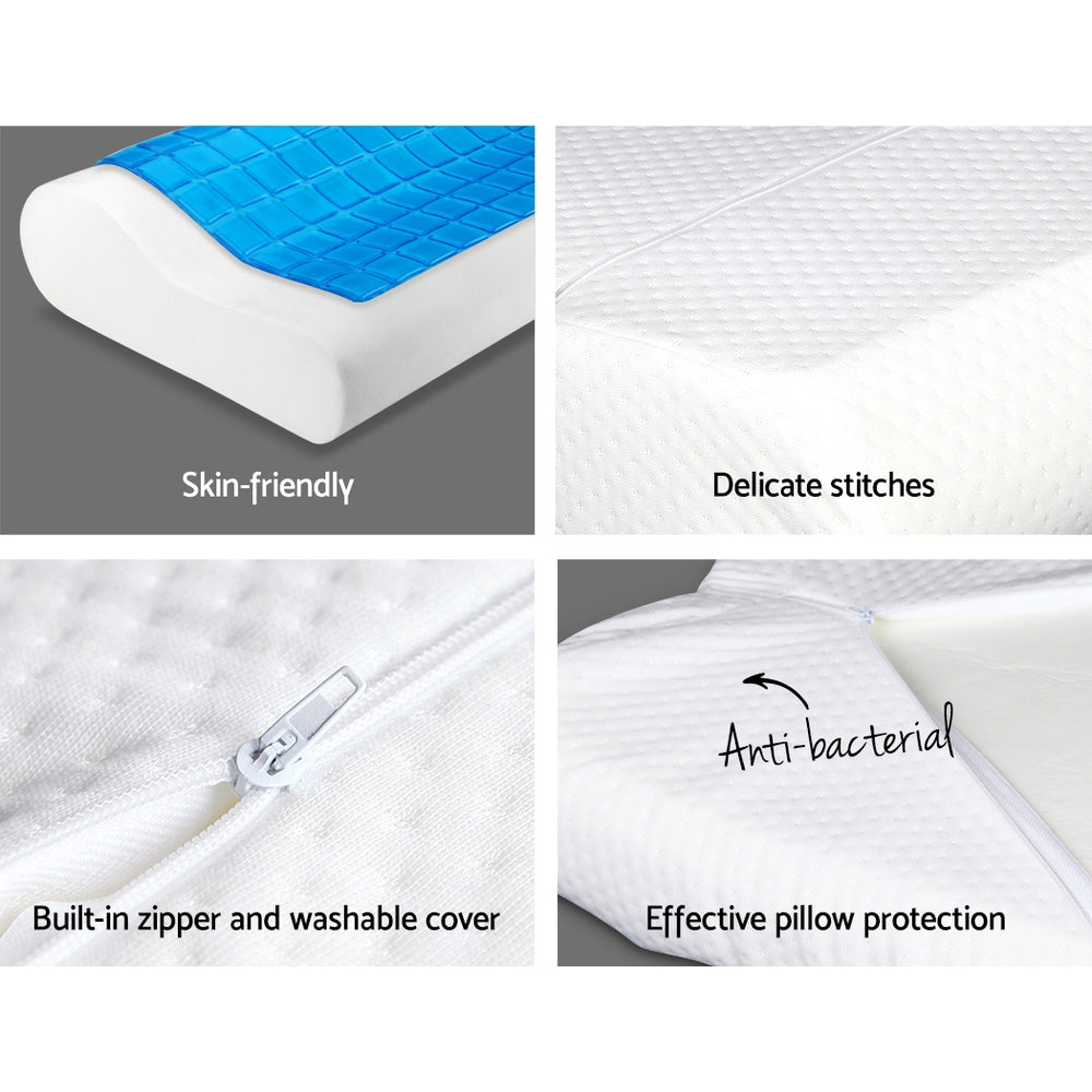 Arctic Contour Cool Gel Pillows – White – Twin Pack