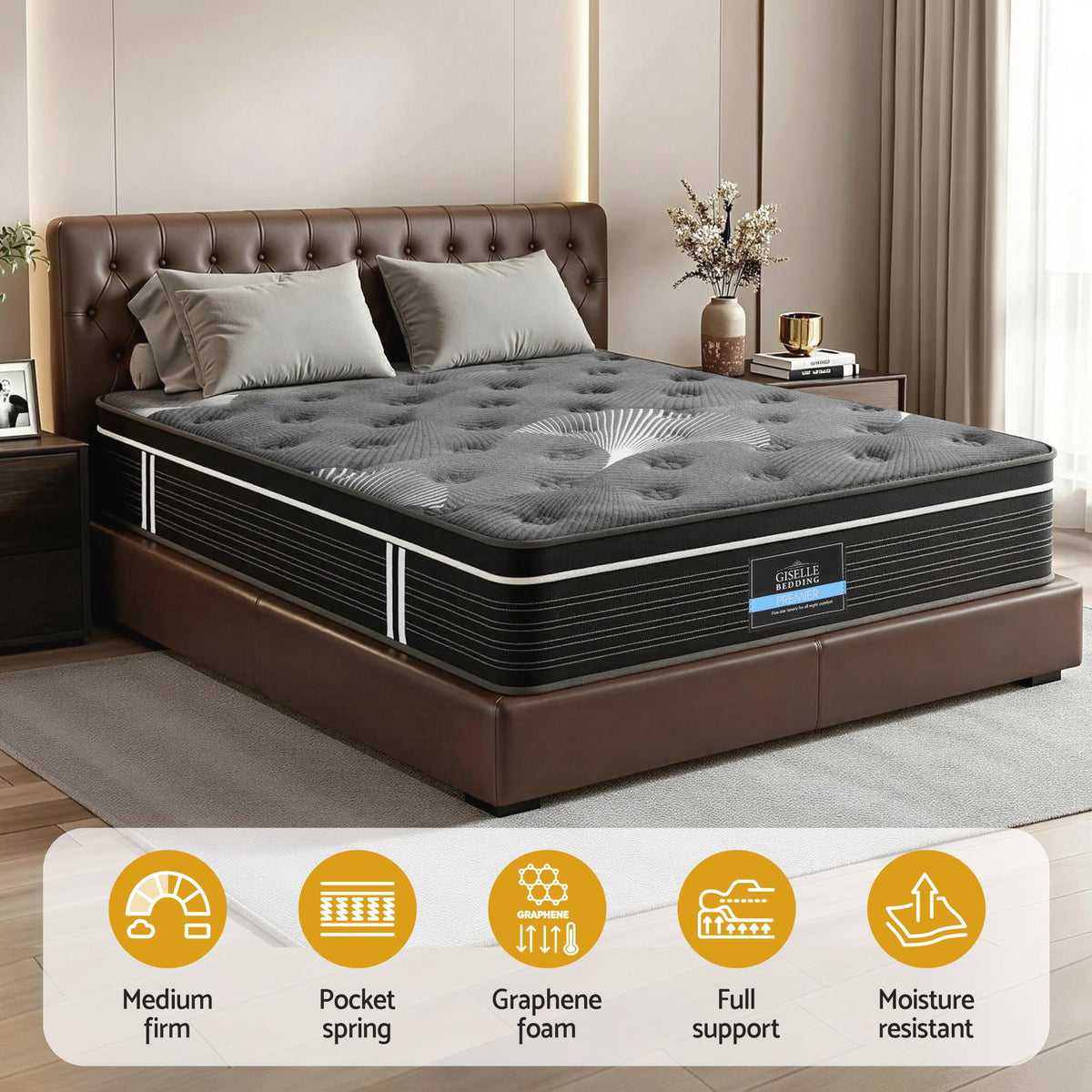 Nova Euro Top Mattress – Black – Double