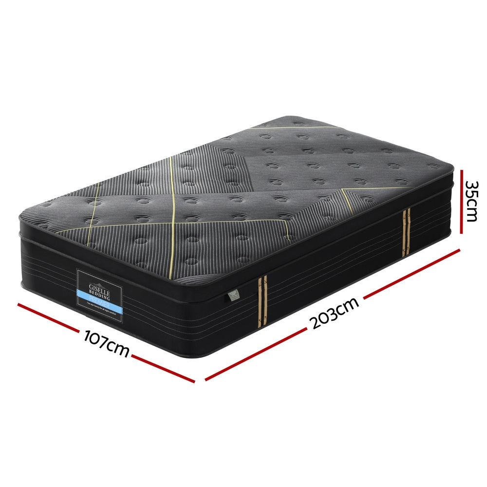 CozyNest Euro Top Mattress – White – King Single