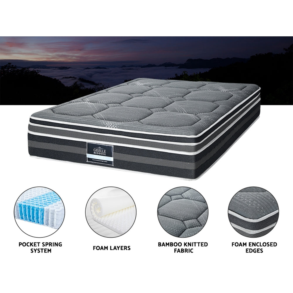 Kairo Dual Euro Top Bamboo Cover Mattress – Beige – Queen