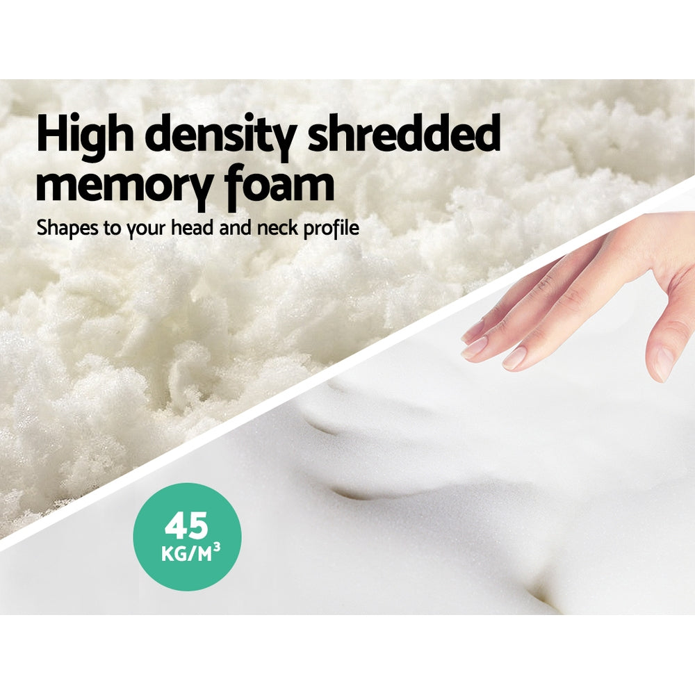 Sera Memory Foam Pillows – White – Twin Pack