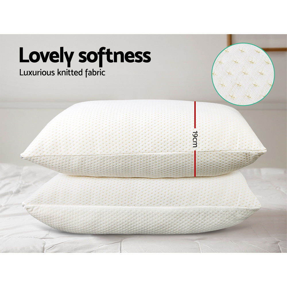 Sera Memory Foam Pillows – White – Twin Pack