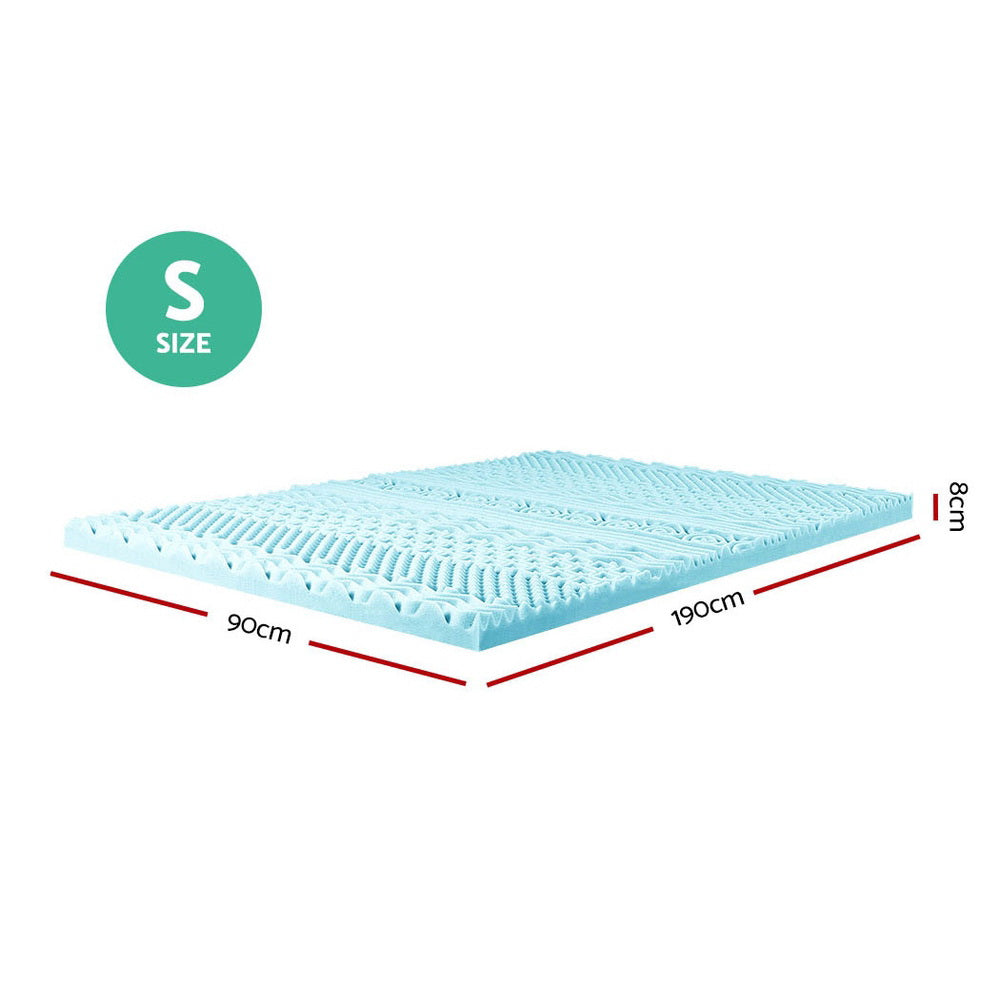 PureRest Gel Foam Mattress Topper – Blue – Single