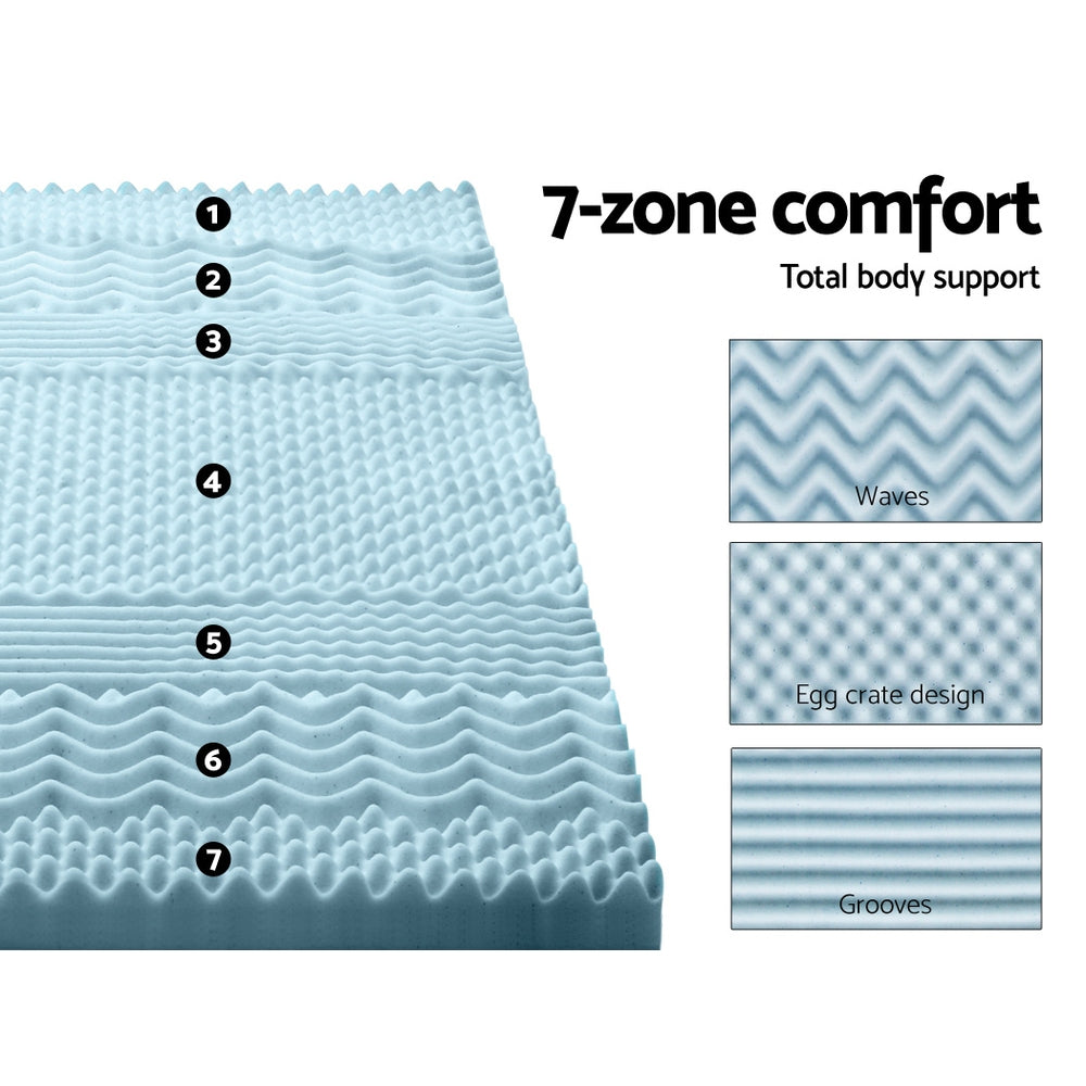 Nara Gel Memory Foam Mattress Topper – White – Single