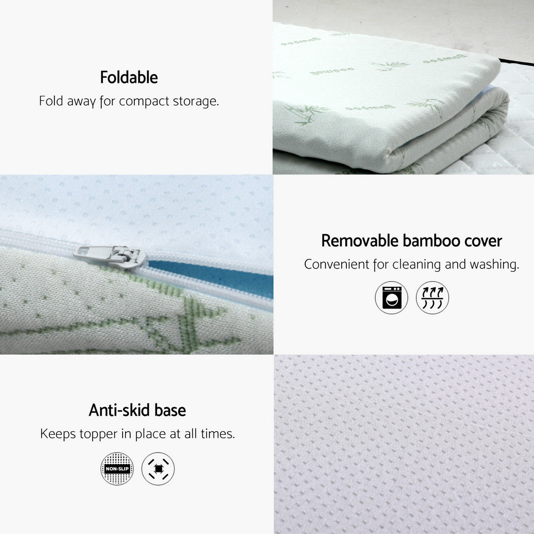 Serenity Memory Foam Mattress Topper – White – King Single
