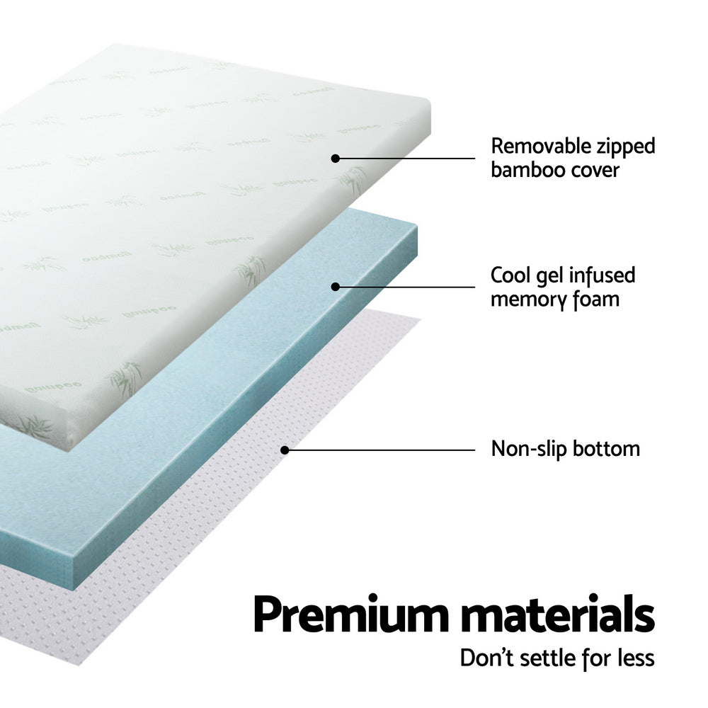 Kairo Gel Foam Mattress Topper – White – Single
