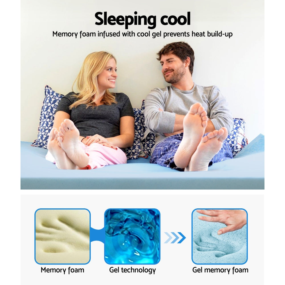 Hudson Gel Memory Foam Mattress Topper – White – King