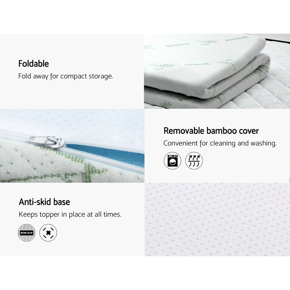 Hudson Gel Memory Foam Mattress Topper – White – King