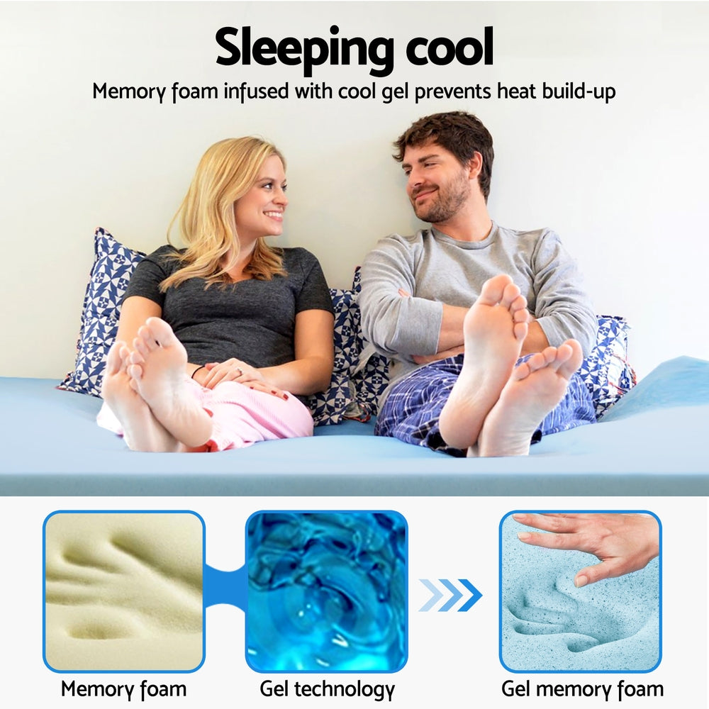 Halston Gel Foam Mattress Topper – White – King Single