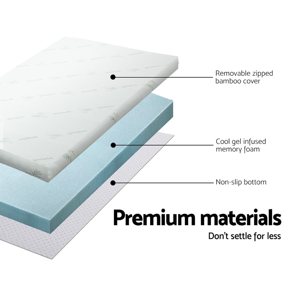 Serrano Gel Memory Foam Mattress Topper – White – Queen