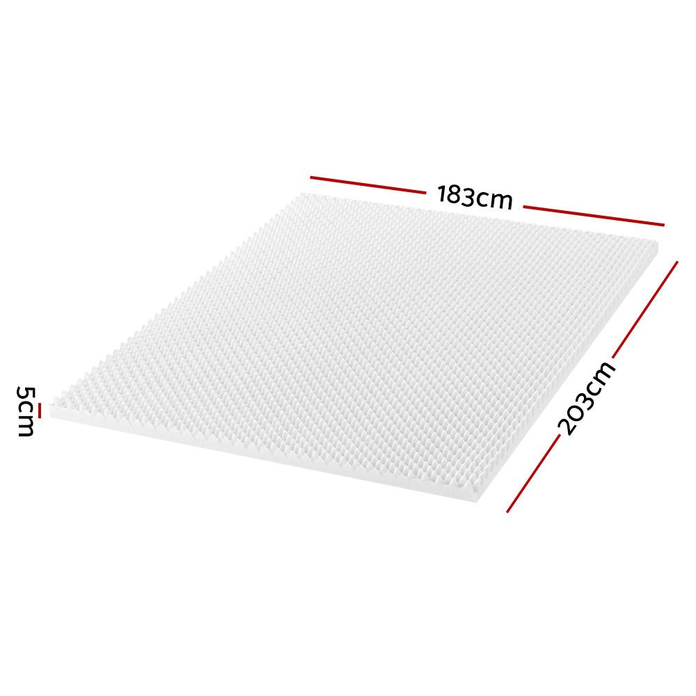 Nara Egg Crate Foam Mattress Topper – White – King