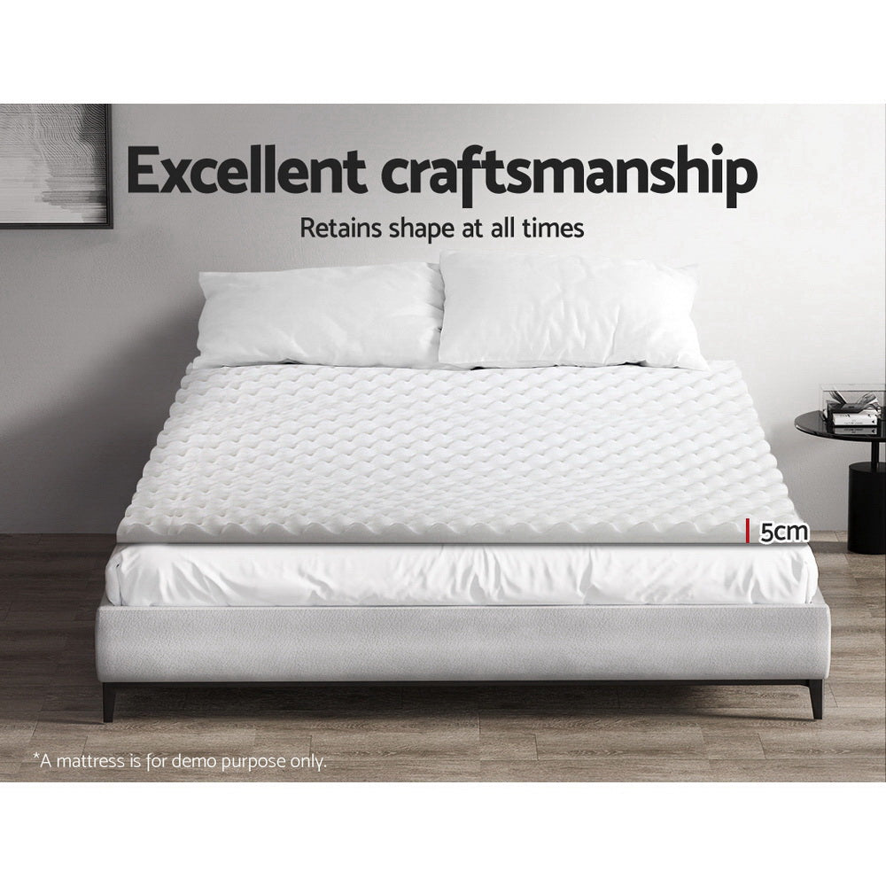 Nara Egg Crate Foam Mattress Topper – White – Single